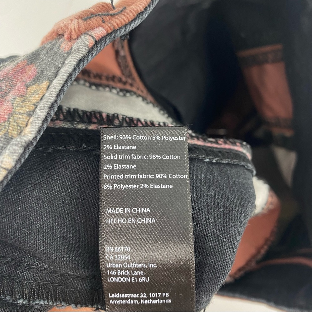 Free People Patchwork High Rise Corduroy Black Denim Shorts - Picture 6 of 8
